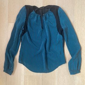 REBECCA MINKOFF Striped Silk Blouse 4